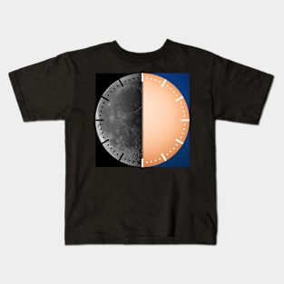 Half moon half sun clock Kids T-Shirt